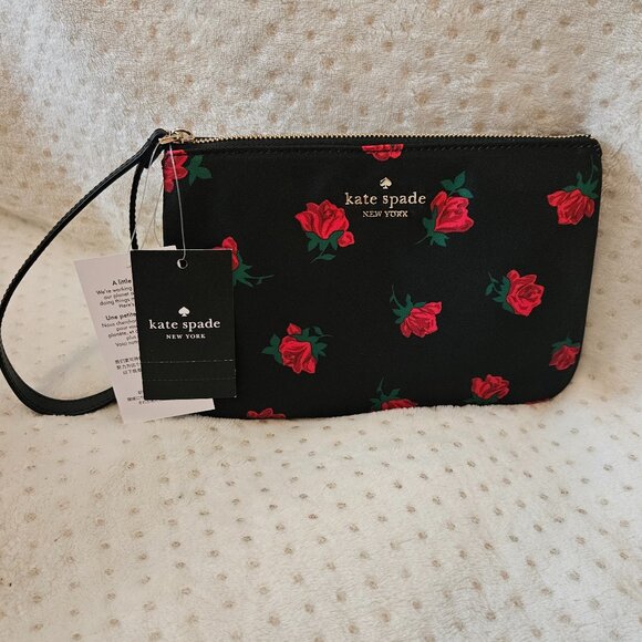Kate Spade Chelsea Rose Print Wristlet Pouch - Picture 1 of 12